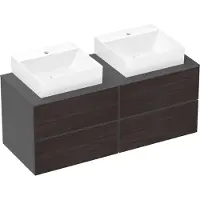 Hansgrohe Xevolos E - Wastafelblad, 137x55 cm, 2 uitsparingen, mat grijs 54207760