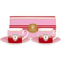 Pip studio Koffiekop Home Cups & Saucers Love Birds Medallion Red-Pink (Set van 2)