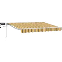 vidaXL Handbediende luifel met LED's Geel, Grijs en Wit 3 x 2,5 m