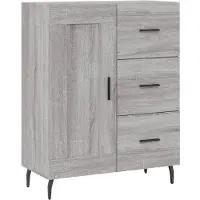vidaXL Dressoir 69,5x34x90 cm bewerkt hout grijs sonoma eikenkleurig