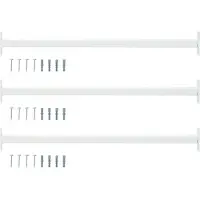 vidaXL Verstelbare ven veilighheidsbalk 3 st 710 -1200 mm Staal Wit