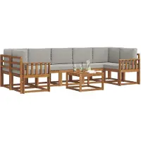 vidaXL Buiten bank set 8 st Natuurlijk en Licht Grijs