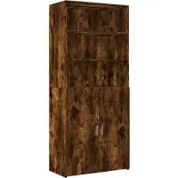 vidaXL Opbergkast 80x42,5x225 cm bewerkt hout gerookt eikenkleur