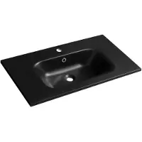 Sapho Sidra Kunstmarmeren wastafel 81x46cm, mat zwart