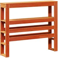 vidaXL Hoofdbord met schappen 100 cm massief grenenhout wasbruin