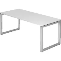 Hjh OFFICE PRO REGO 19 S - 180 x 80 Tafelhoogte I In hoogte verstelbaar Wit/Zilver