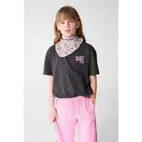 Shoeby T-shirt antraciet Grijs Meisjes Katoen Ronde hals Printopdruk - maat 146/152