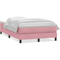 Syfax Boxspring met matras fluweel roze 120x220 cm