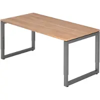 Hjh OFFICE PRO REGO 16 G - 160 x 80 Tafelhoogte I In hoogte verstelbaar Walnoot/Grafiet