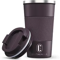 Castagnola Thermosbeker - Koffiebeker To Go - Travel Mug voor Koffie en Thee - Theebeker - 510 ML - RVS - Bruin