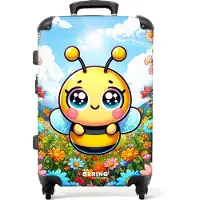 NoBoringSuitcases.com - Kinderkoffer groot - Kindertrolley koffer - Close-up van een bij als illustratie - Rolkoffer lichtgewicht - Reiskoffer met 4 wielen - Grote trolley XL - 20 kg bagage