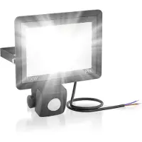 ACXIN LED Buitenlamp met Bewegingssensor – 100W LED Schijnwerper IP66, Aluminium Floodlight met 35cm Stroomkabel, Geschikt voor Tuin, Terras, Garage en Erf, Koud Wit, Zonder Stekker