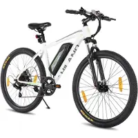 Hiland 26 Inch Elektrische Mountainbike (E-MTB) - 7 Versnellingen - 250W Motor - 36V 7.8Ah Batterij - Schijfremmen - Wit - Geschikt voor buitenactiviteiten in de lente