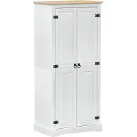 vidaXL Kasten Wit 76 x 50 x 170 cm Massief grenenhout