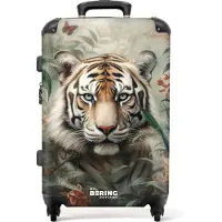 NoBoringSuitcases.com - Koffer groot - Rolkoffer lichtgewicht - Portret van een tijger midden tussen de planten - Reiskoffer met 4 wielen - Grote trolley XL - 20 kg bagage
