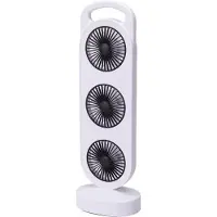 Basics Oplaadbare Bureauventilator - 3 Standen - Wit/Zwart - 36,5 x 12 x 8,3 cm