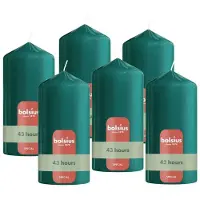 Bolsius - Glanzende Stompkaarsen - 6 Stuks - Groen - 13cm - 43 branduren