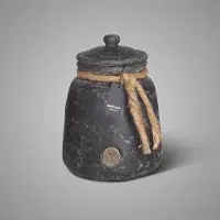 Brynxz Pot and Top with Rope Basalt- stenen pot- Moederdag- decoratieve pot- keramieke pot met deksel