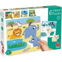 Jumbo - Goula - 6 Habitat Puzzle - Educatief Spel