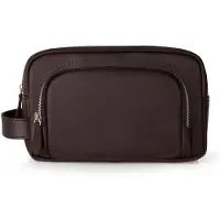 Solier SK04 - Leren Toilettas Heren - Echt Leer - Compact Formaat - Reizen - Donkerbruin