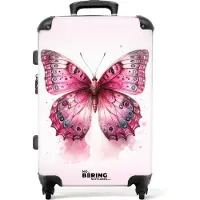 NoBoringSuitcases.com - Kinderkoffer meisje vlinder - Trolley koffer kind - 20 kg bagage