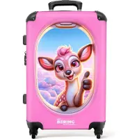 NoBoringSuitcases.com - Kinderkoffer met hert - Reiskoffer meisjes - 20 kg bagage