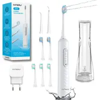 HAIDU Elektrische Tandenborstel Wit met 5 Opzetborstels en Oplader – Waterflosser en Monddouche – 3 in 1 – Premium