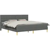 vidaXL Bedframe met matras Donkergrijs 180 x 200 cm Stof