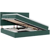 vidaXL Opslag bed met matras Donkergroen 200 x 200 cm Fluweel
