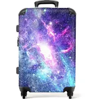 NoBoringSuitcases.com - Kinderkoffer jongen - Kindertrolley jongens - Galaxy sterrenhemel - Koffer kind groot - Rolkoffer lichtgewicht - Reiskoffer met 4 wielen - Grote trolley XL - 20 kg bagage