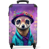 NoBoringSuitcases.com - Handbagage koffer paars - Trolley - 55x35x25