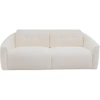 Vente-unique Vierzitsslaapbank express in wit boucléstof - Slaapoppervlak 160 cm - Matras 16 cm traagschuim ASUFA