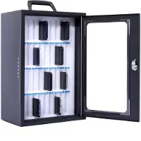 Pavo Smartphonekast Cilinderslot 36 Telefoons Donkergrijs