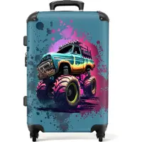 NoBoringSuitcases.com - Kindertrolley monstertruck jongens - Reiskoffer kinderen - 20 kg bagage