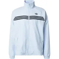 Adidas Tussenjas 'CHEST STRIPES TRACK' lichtblauw / zwart