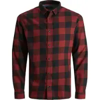 Jack & Jones Overhemd 'JJEGingham' bloedrood / zwart