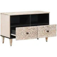 vidaXL TV Kast Wit 70 x 33,5 x 46 cm Massief Mango Hout