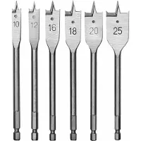 Workpro Borenset Workpro 10, 12, 16, 18, 20, 25 mm Koolstofstaal Schep Hout 6 Onderdelen