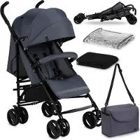 Momi Akira - Buggy - compacte & lichtgewicht - Paraplu buggy - Grijs (geschikt van 6mnd - 15kg)