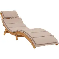 vidaXL | Ligbed | met kussen taupe 55 x 184 x 64cm Massief Acaciahout
