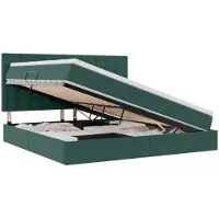 vidaXL Opslag bed met matras Donkergroen 200 x 200 cm Fluweel