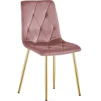 Leobert Fauteuil - - Libra - Fluweel, roze/Gouden poten - 45 x 54 x 86,5 cm
