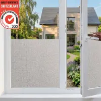 Homewell Textiel Raamfolie HR++(+) 70x300 - Isolerend & Zonwerend - Anti inkijk - Statisch - Linnenlook Grijs