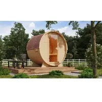 Karibu | Barrelsauna 1 | Kachel 9 kW Geïntegreerde Bediening