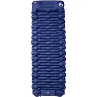 vidaXL Kampeermatras met kussen zelfopblazend 1-persoons marineblauw