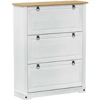vidaXL Schoenenkast Corona Wit 99 x 32 x 122 cm Massief grenenhout