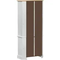 vidaXL Highboard Wit 74 x 38 x 170 cm Massief grenenhout