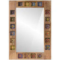 vidaXL Badkamerspiegel Naturel 50 x 70 x 3 cm Massief Mango Hout