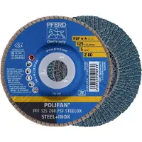 PFERD TOOLS 67668125 PFF 125 Z 80 PSF STEELOX Lamellenschijf Diameter 125 mm Boordiameter 22.23 mm Korrelgrootte (num) 80 RVS, Staal 10 stuk(s)