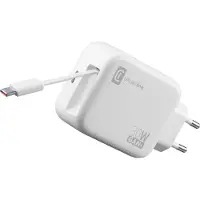 Cellularline ACHROLLUSBCGAN30WW 30W GaN Reislader met intrekbare USB‑C kabel wit